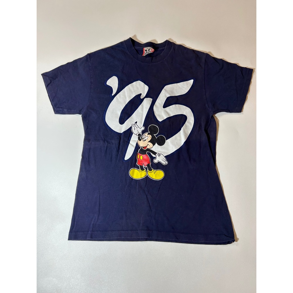 Disney T-Shirt Unisex S/M Navy Blue Excellent 1995 Mickey Walt Disney World VTG